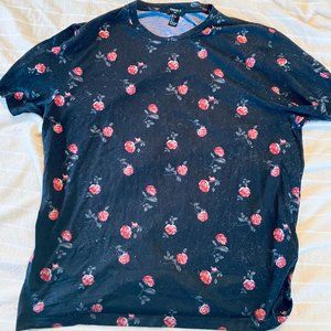 Rockabilly rose T-shirt L